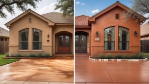concrete staining vs painting in Texas